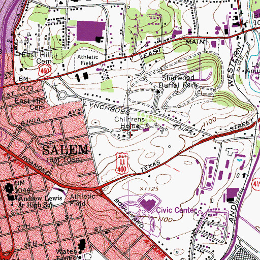 Topographic Map of Elizabeth College (historical), VA