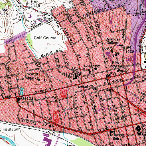 Topographic Map of Langhorne Place, VA