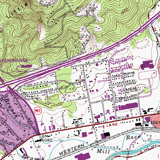 Topographic Map of Lawndale Heights, VA
