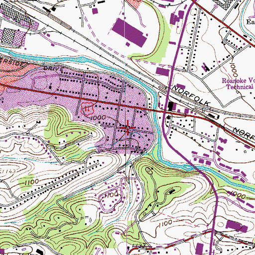 Topographic Map of Orchard Court, VA