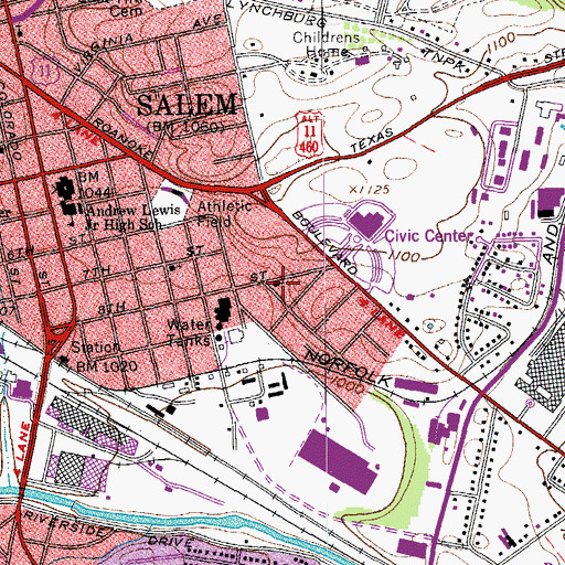 Topographic Map of Pilgrim Holiness Church (historical), VA