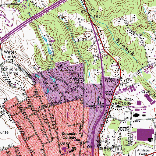 Topographic Map of Stonewall Forest, VA