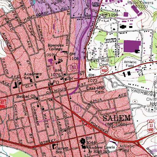 Topographic Map of Williams Branch, VA