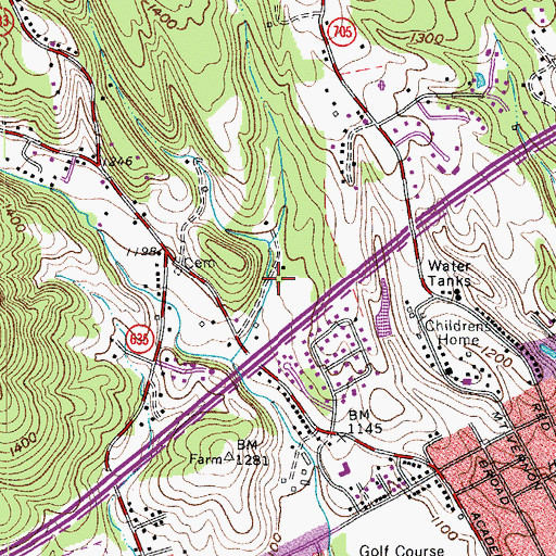 Topographic Map of Heidelberg Estates, VA
