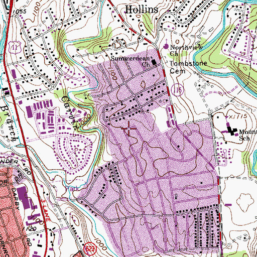 Topographic Map of Petty Acres, VA