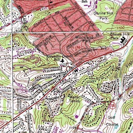 Topographic Map of Brambleton Park, VA