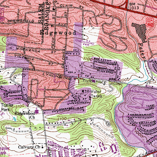 Topographic Map of Fire Station Number 12, VA