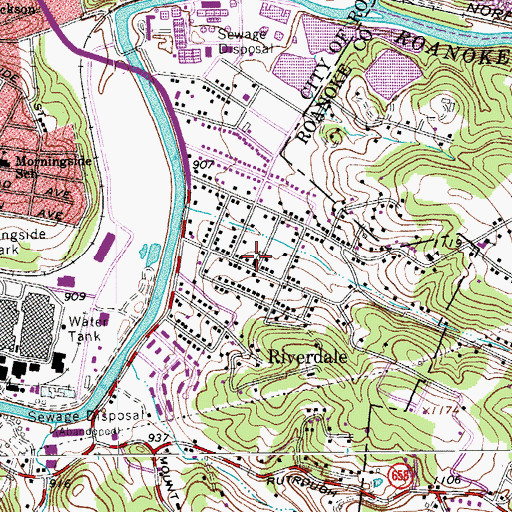 Topographic Map of Riverdale Baptist Church, VA