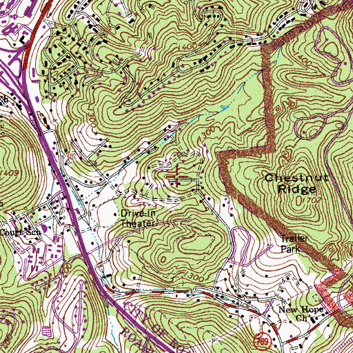 Topographic Map of Southern Hills, VA