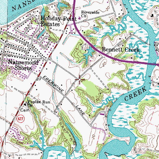 Topographic Map of Ames Cove, VA