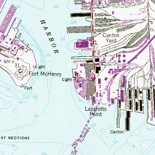 Topographic Map of Lazaretto Lighthouse, MD