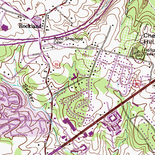 Topographic Map of Rockland Center School, MD