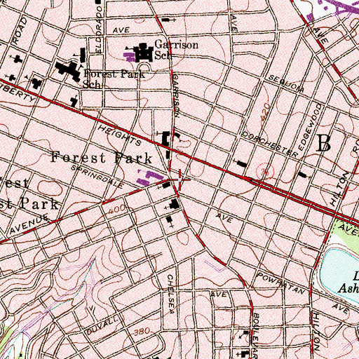 Topographic Map of Bethlehem Church of God, MD