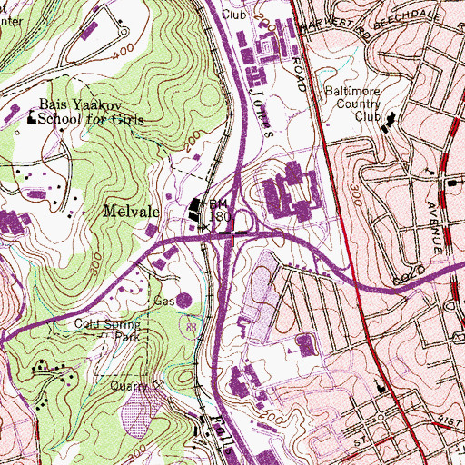 Topographic Map of Interchange 9, MD