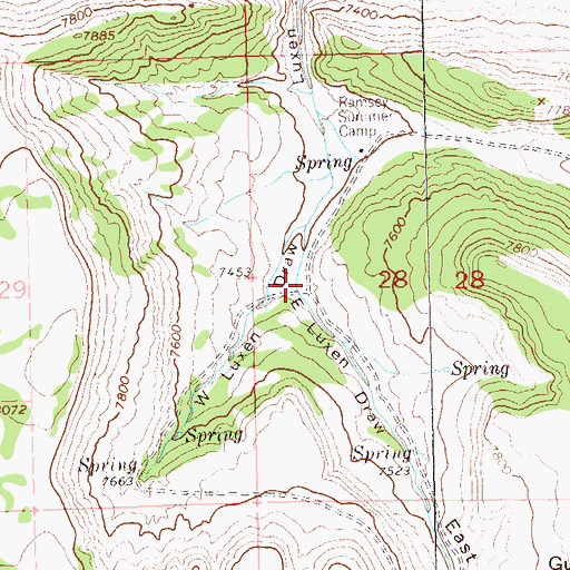 Topographic Map of East Luxen Draw, CO