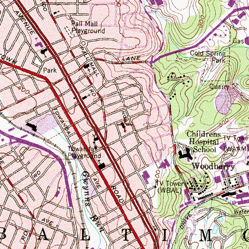 Topographic Map of United Bible Way Church, MD