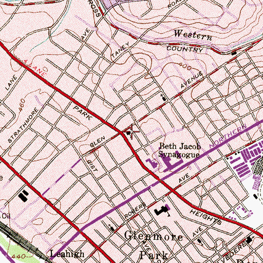 Topographic Map of Shearith Israel Synagogue, MD