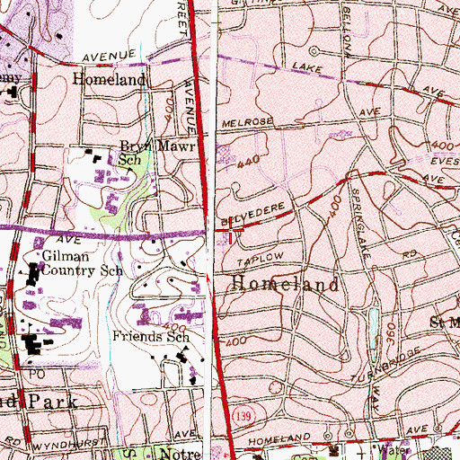 Topographic Map of Grace United Methodist Church, MD