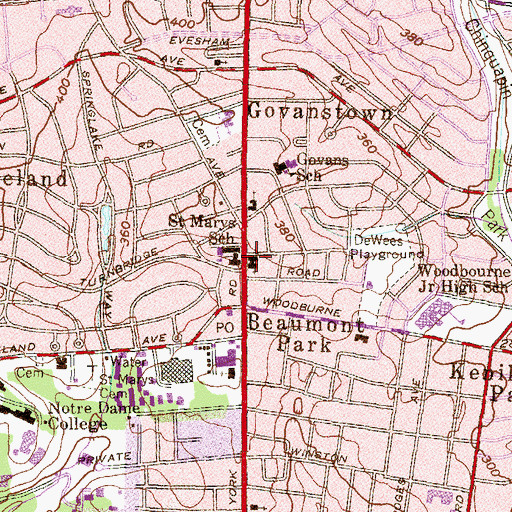 Topographic Map of Holy Comforter Lutheran Church, MD