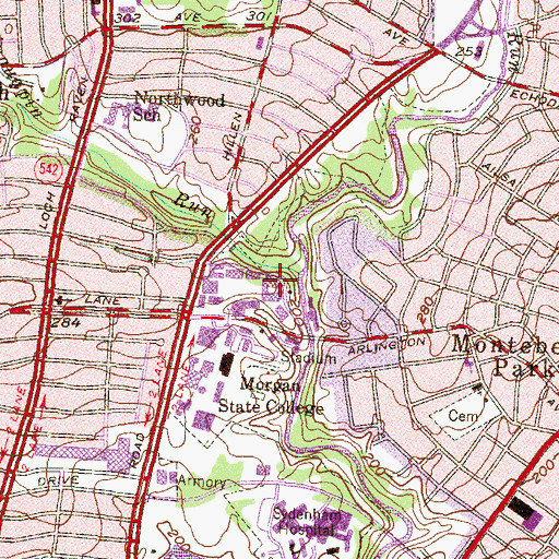 Topographic Map of Calloway Hall, MD