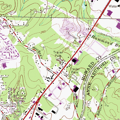 Topographic Map of Beech Crest Mobile Estates, MD