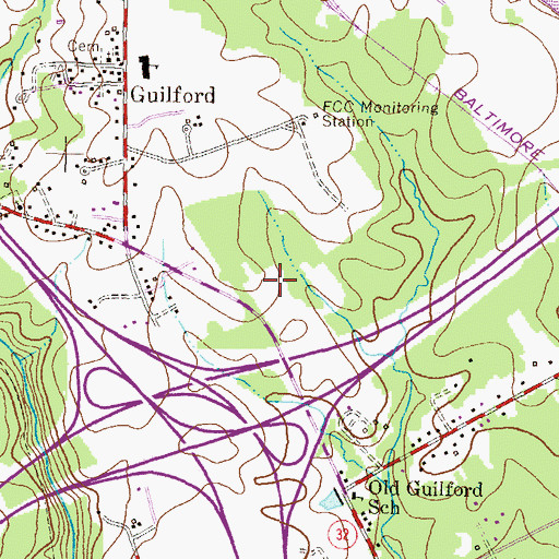 Topographic Map of Glenshire Towne, MD