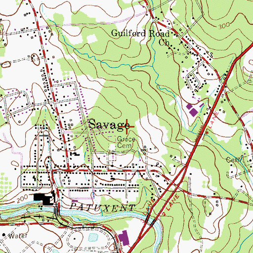 Topographic Map of Howard Hills, MD