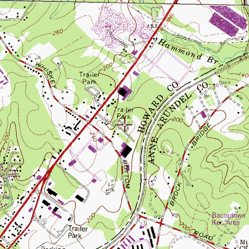 Topographic Map of Pfister Mobile Home Park, MD