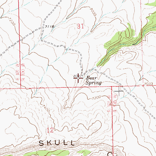 Topographic Map of Bear Spring, CO