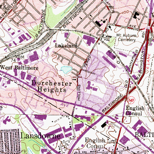 Topographic Map of Lakeland Presbyterian Church, MD