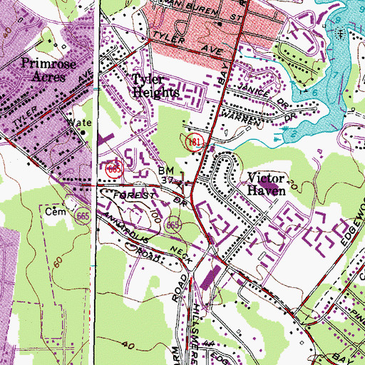 Topographic Map of John Wesley United Methodist Church, MD