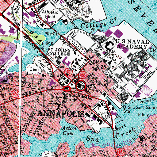 Topographic Map of Calvary Methodist Church, MD