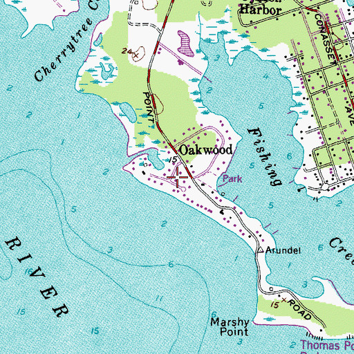 Topographic Map of Watergate, MD