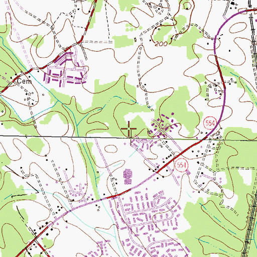 Topographic Map of Meade Village Park, MD