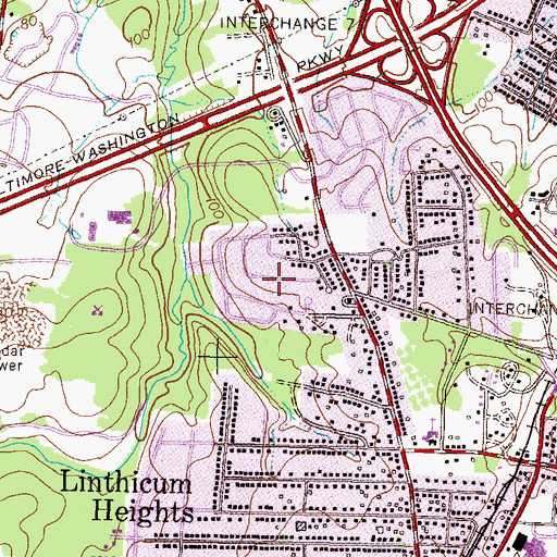 Topographic Map of Michaelton Manor, MD