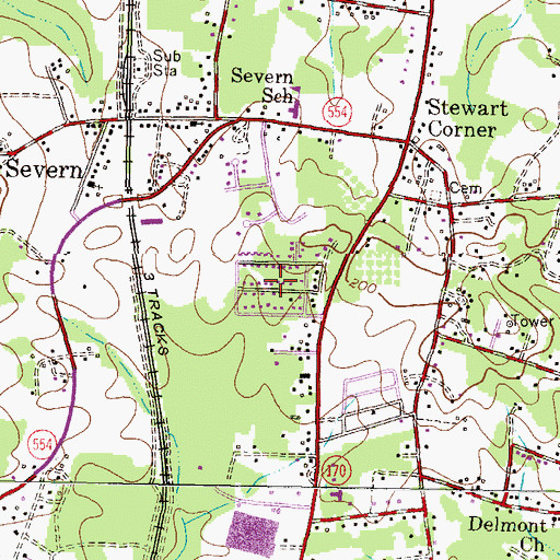 Topographic Map of Severnsides, MD