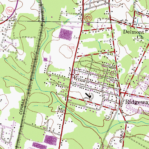Topographic Map of Full Gospel Temple, MD