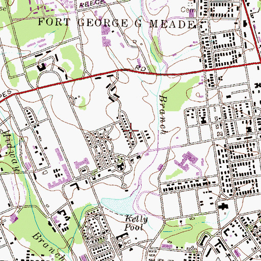 Topographic Map of Geraghty Village, MD