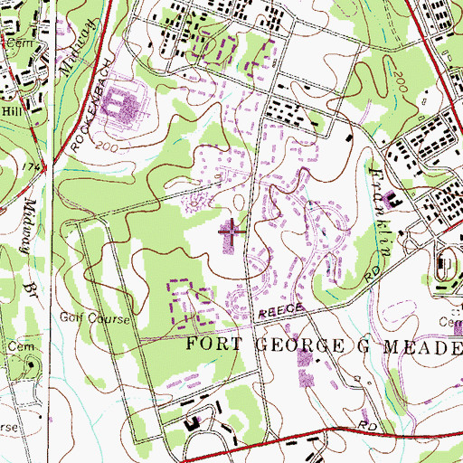 Topographic Map of Manor View Elementary School, MD