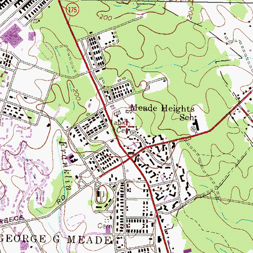 Topographic Map of Sulpher Springs Cemetery, MD