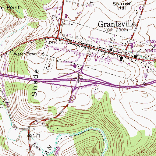 Topographic Map of Interchange 19, MD