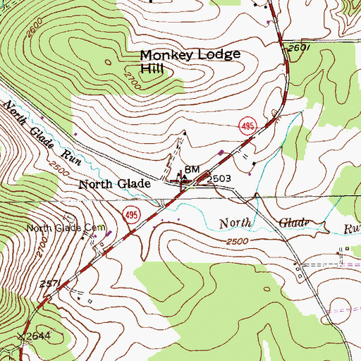 Topographic Map of North Glade School (historical), MD