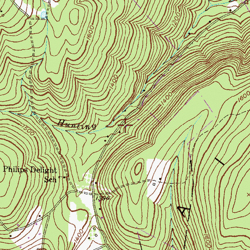 Topographic Map of Hunting Creek Acres, MD