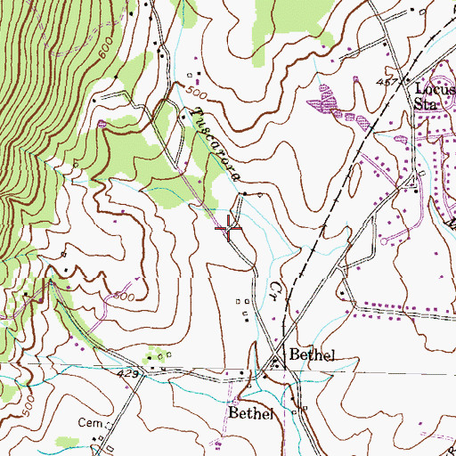 Topographic Map of Tuscarora Springs, MD