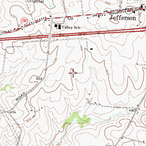 Topographic Map of Roundtree, MD