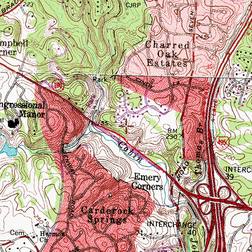 Topographic Map of River Road Spring, MD