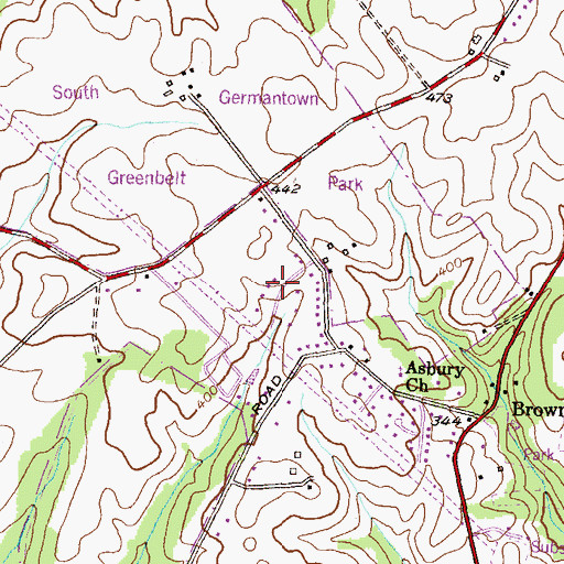 Topographic Map of Blackrock Hills, MD
