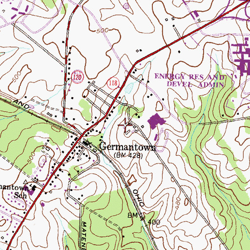 Topographic Map of Germantown Post Office, MD