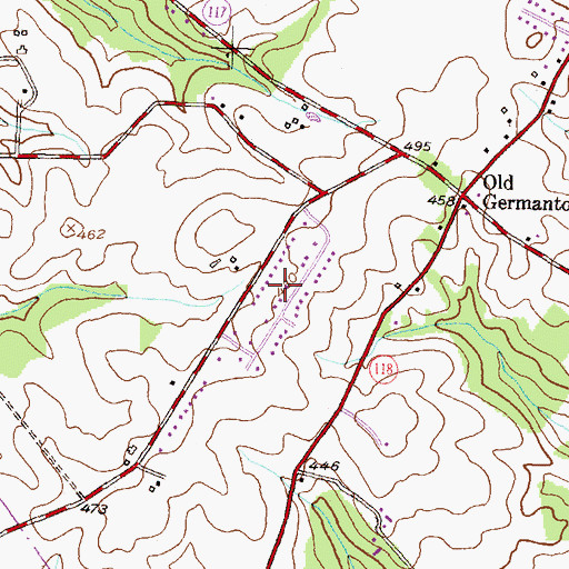 Topographic Map of Kingsview Knolls, MD