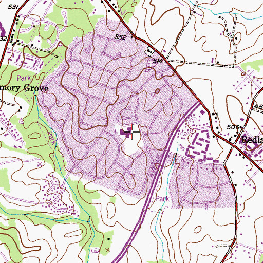 Topographic Map of Mill Creek Towne Elementary School, MD